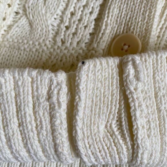 NWT Madewell Open Cable-Stitch Cardigan Sweater Women's Size M Bright Ivory - Picture 16 of 16